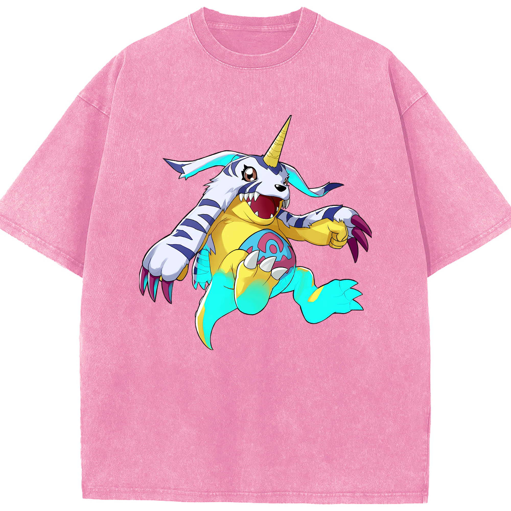 （画像用） Digimon デジタルモンスター/デジモン 綿100% ヴィンテージ風 半袖Tシャツ（フロントプリント）